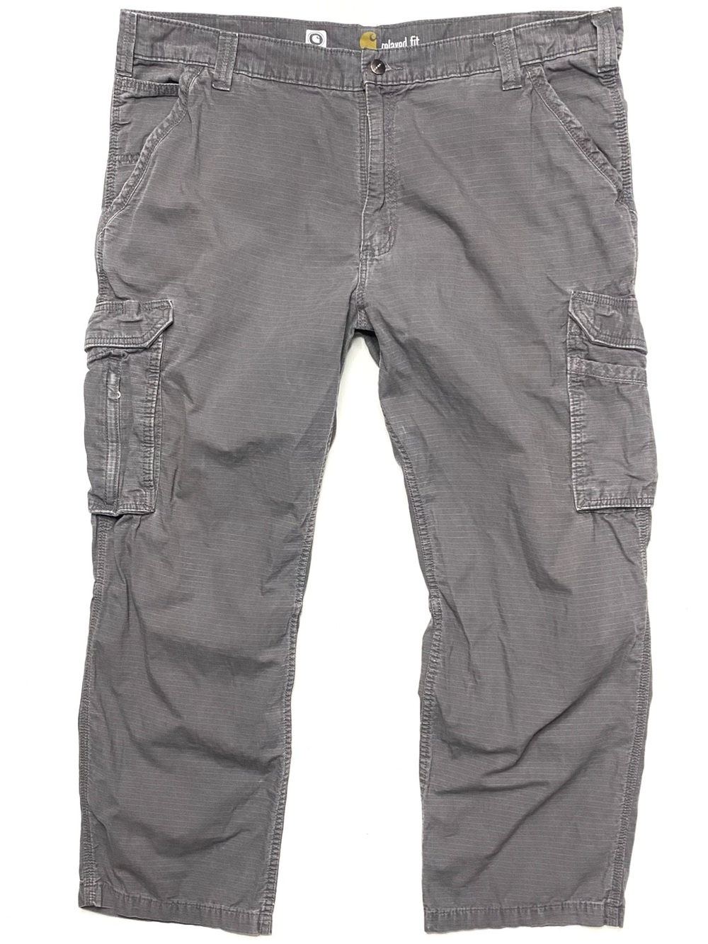 Vintage Y2K Carhartt Men’s Gray Force Relaxed Fit Ripstop Cargo Pants Size 42x30